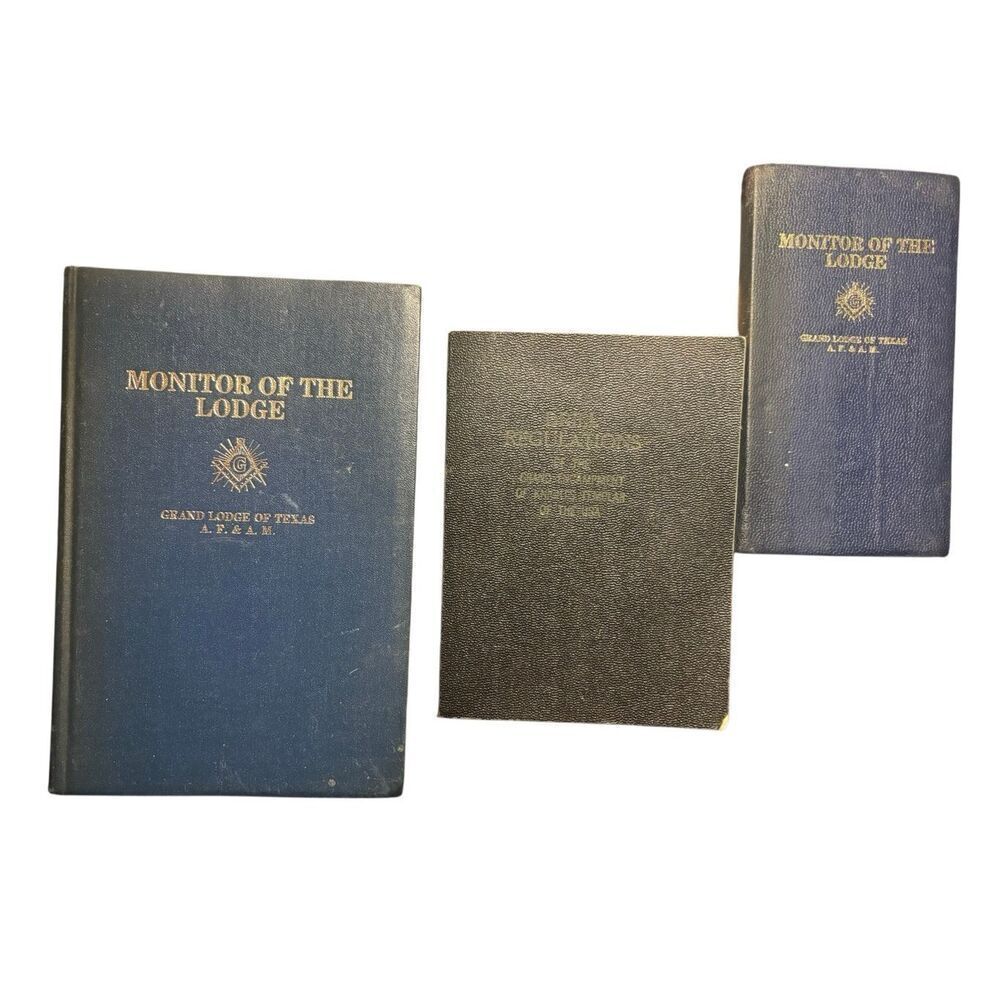 Vintage Masonic Monitor of the Lodge & Drill Regulations Books Grand Lodge of Te